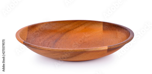 wood bowl on white background