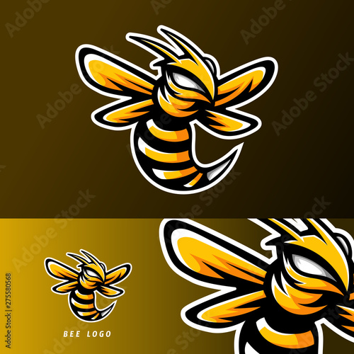 Bee animal esport gaming mascot logo template