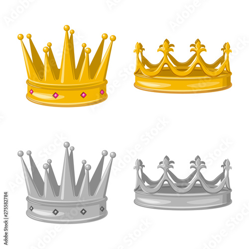 Vector design of medieval and nobility icon. Set of medieval and monarchy vector icon for stock.
