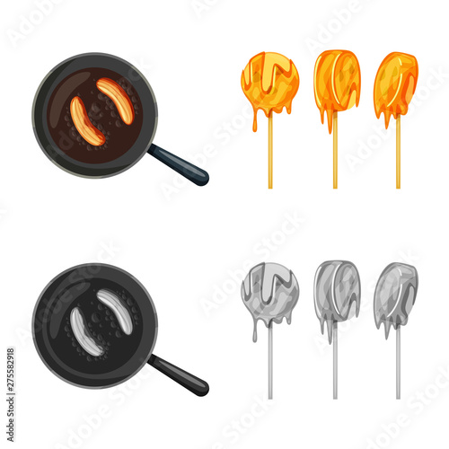 Vector illustration of natural and vegetarian symbol. Set of natural and eating stock vector illustration.