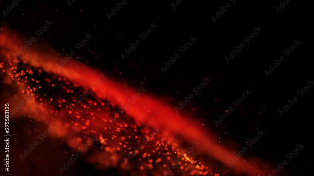 Wave motion background made of shining orange particles Wave motion background made of shining orange particles