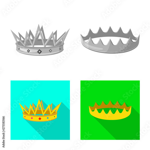 Vector illustration of medieval and nobility icon. Set of medieval and monarchy vector icon for stock.