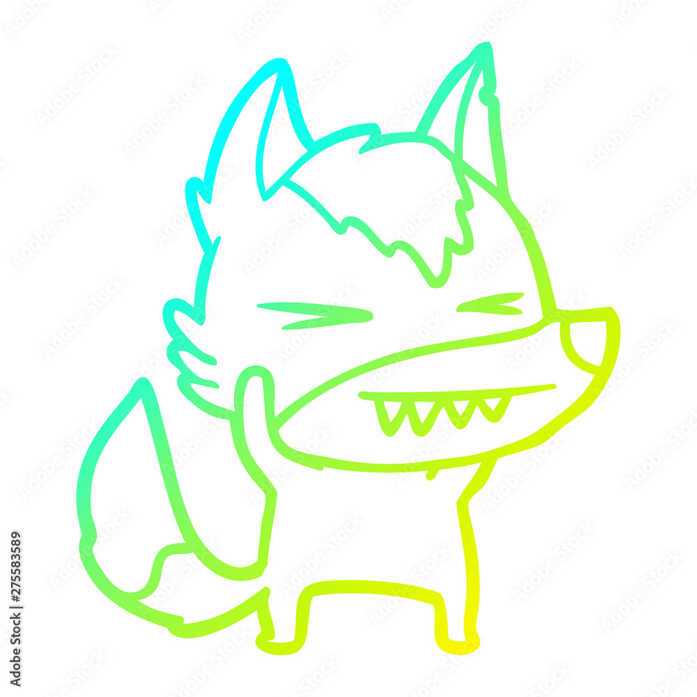 cold gradient line drawing angry wolf cartoon cold gradient line drawing angry wolf cartoon