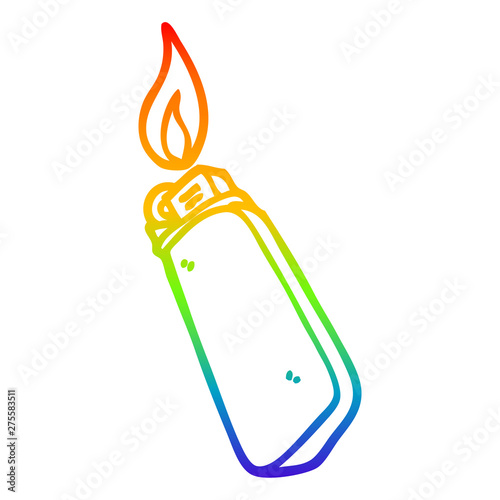 rainbow gradient line drawing cartoon disposable lighter