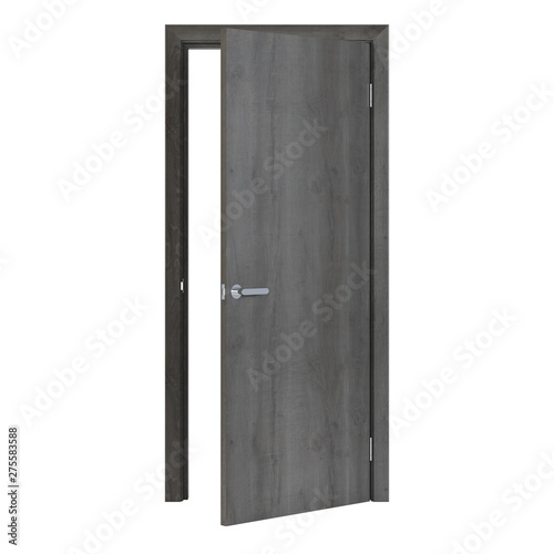 Interroom door isolated on white background. 3D rendering.