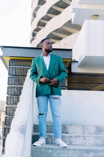 Business standing outside a building photo