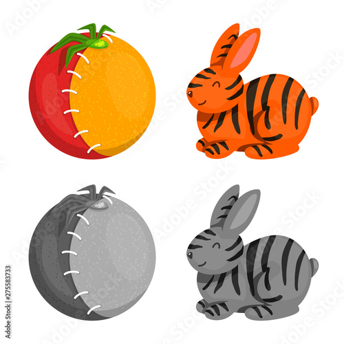 Vector design of test and synthetic logo. Collection of test and laboratory vector icon for stock.