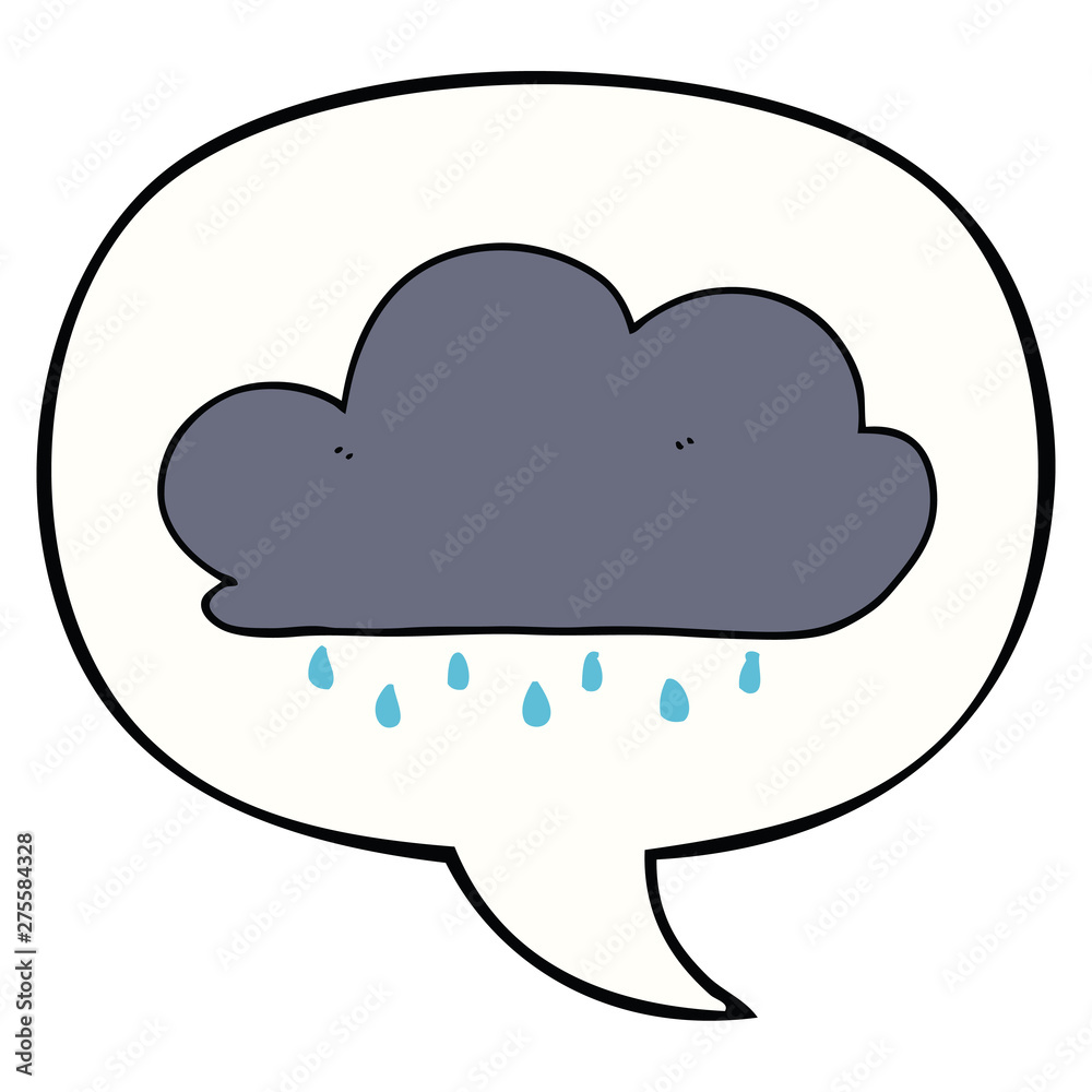 cartoon rain cloud and speech bubble cartoon rain cloud and speech bubble