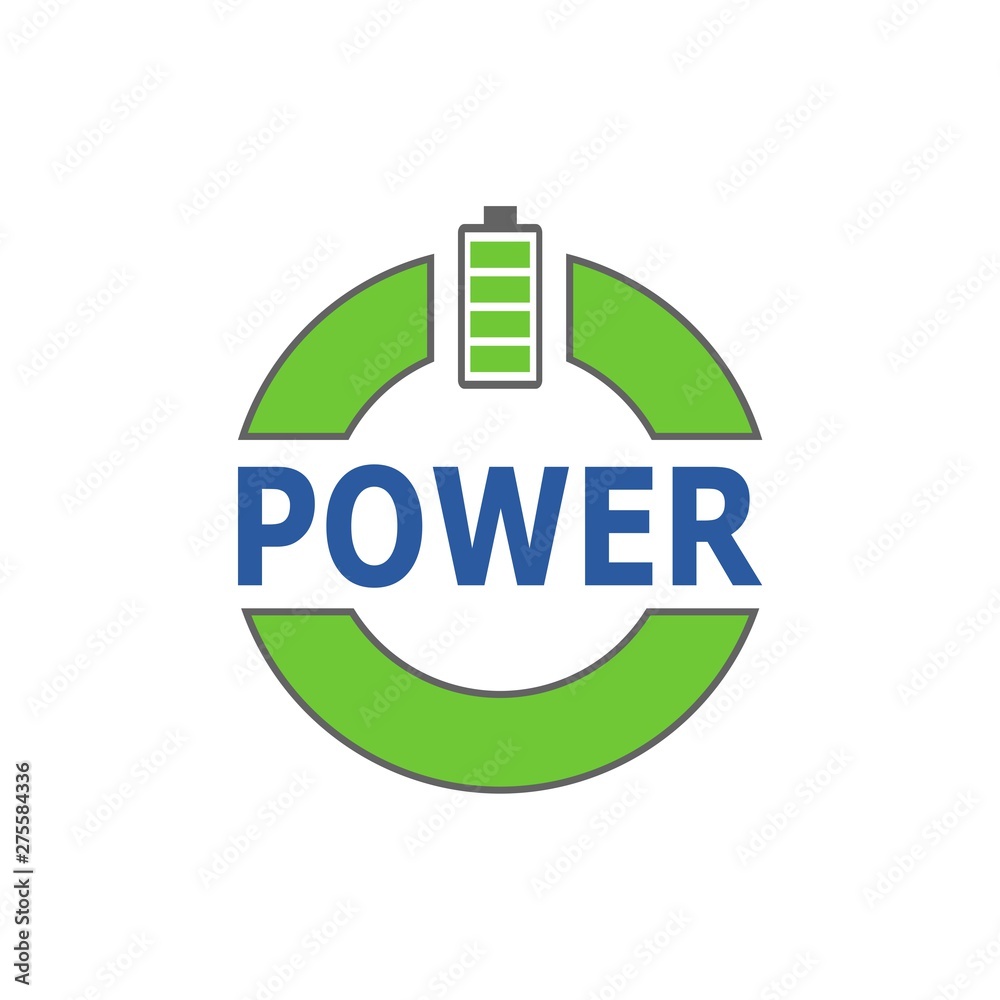 Green Power button Logo design Green Power button Logo design