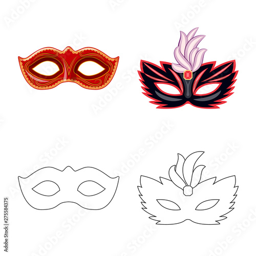 Vector illustration of luxury and celebration logo. Set of luxury and hide stock symbol for web.