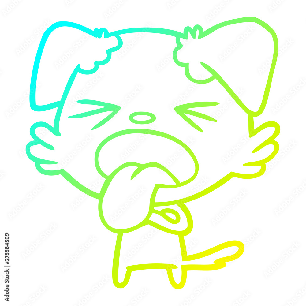 cold gradient line drawing cartoon disgusted dog cold gradient line drawing cartoon disgusted dog