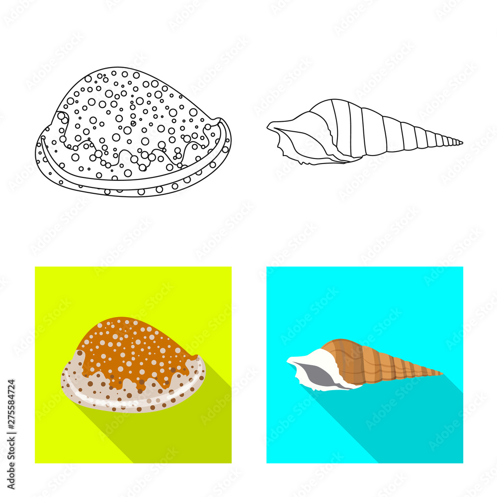 Vector design of animal and decoration sign. Set of animal and ocean stock vector illustration. Vector design of animal and decoration sign. Set of animal and ocean stock vector illustration.
