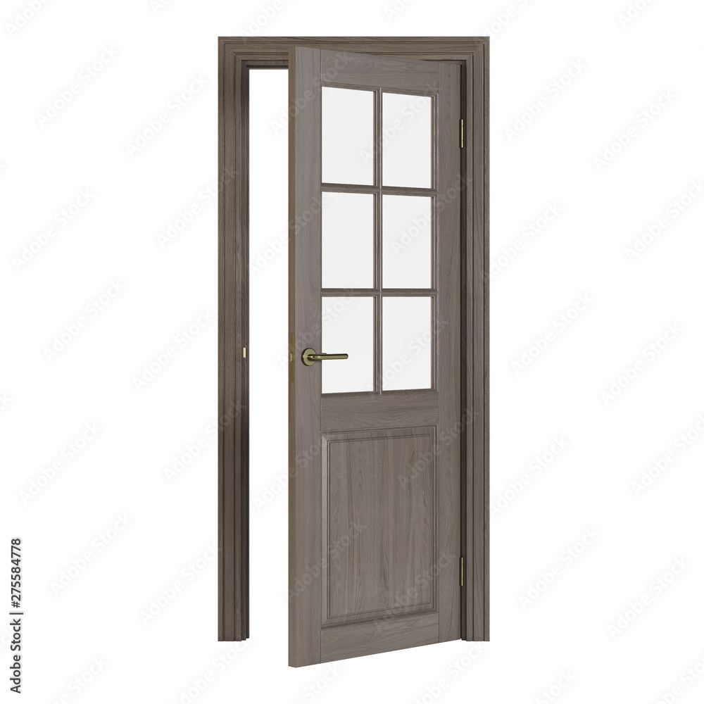 Interroom door isolated on white background. 3D rendering. Interroom door isolated on white background. 3D rendering.