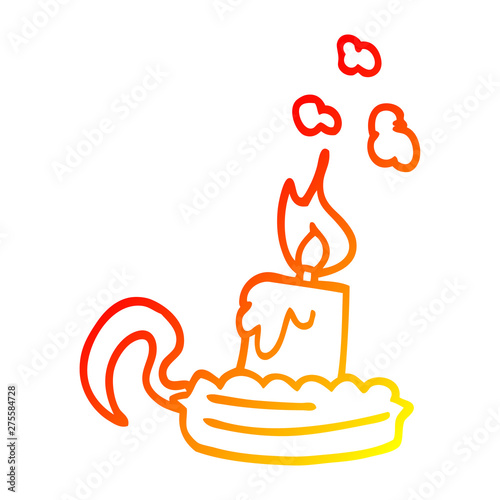 warm gradient line drawing cartoon candle stick holder