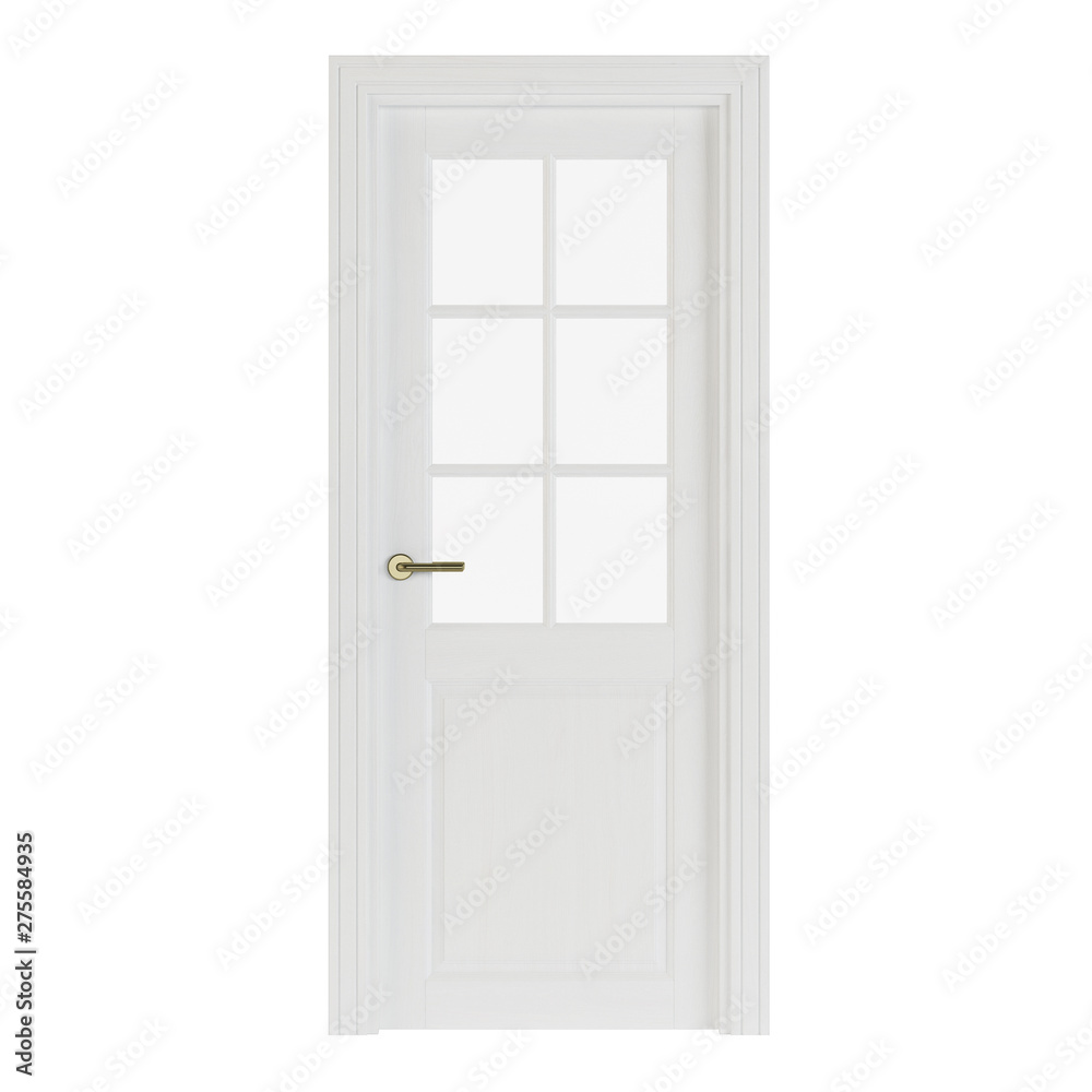 Interroom door isolated on white background. 3D rendering. Interroom door isolated on white background. 3D rendering.