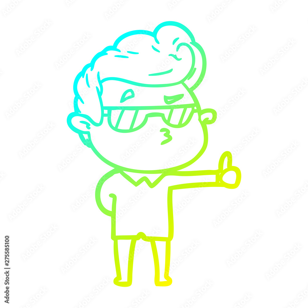 cold gradient line drawing cartoon cool guy cold gradient line drawing cartoon cool guy