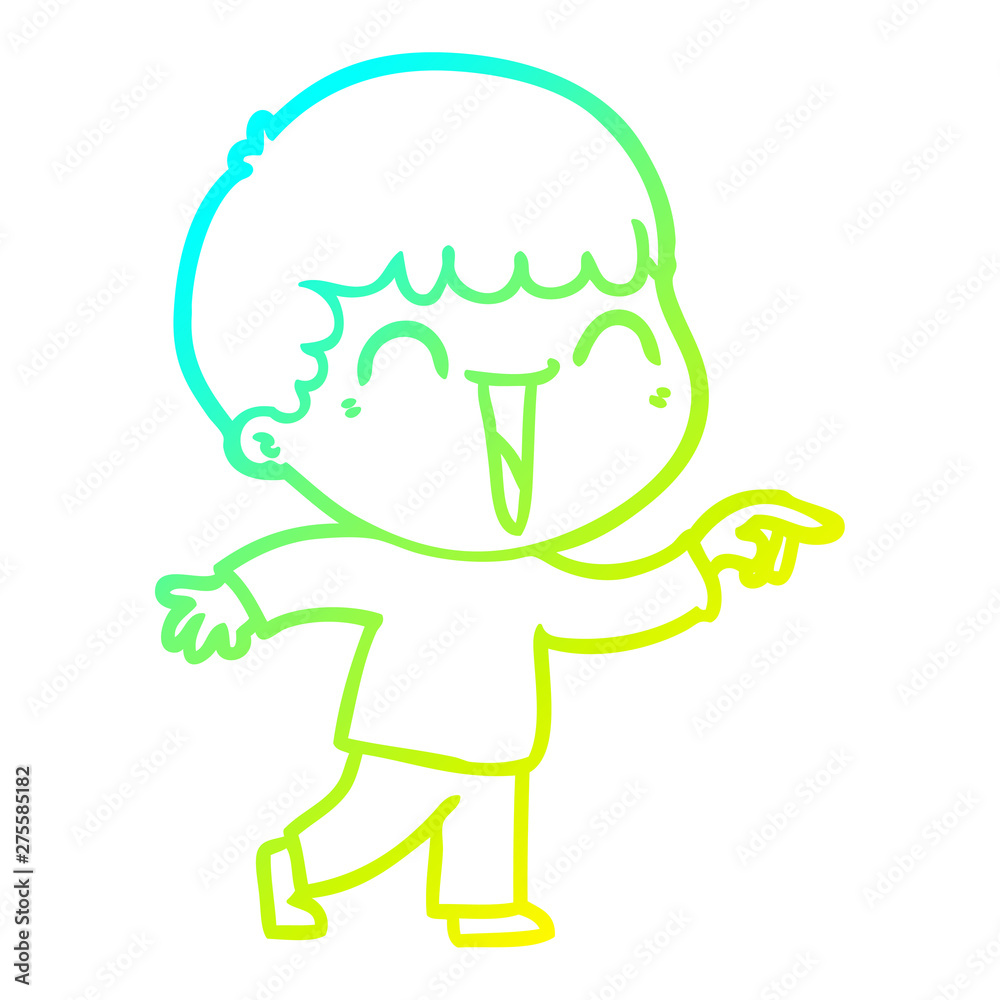 cold gradient line drawing cartoon happy man cold gradient line drawing cartoon happy man