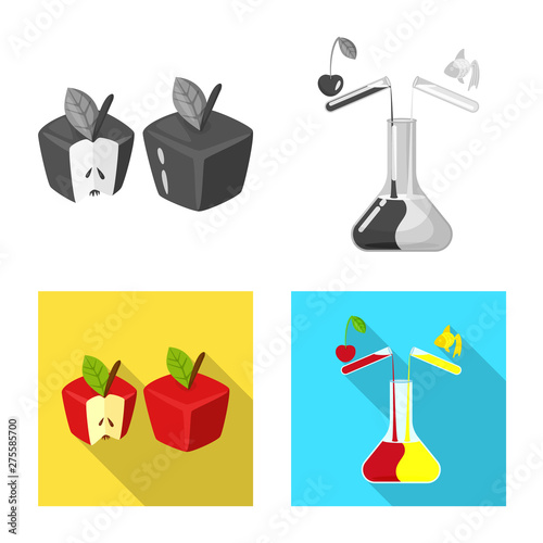 Isolated object of test and synthetic symbol. Collection of test and laboratory vector icon for stock.