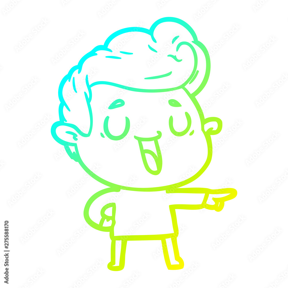 cold gradient line drawing happy cartoon man cold gradient line drawing happy cartoon man