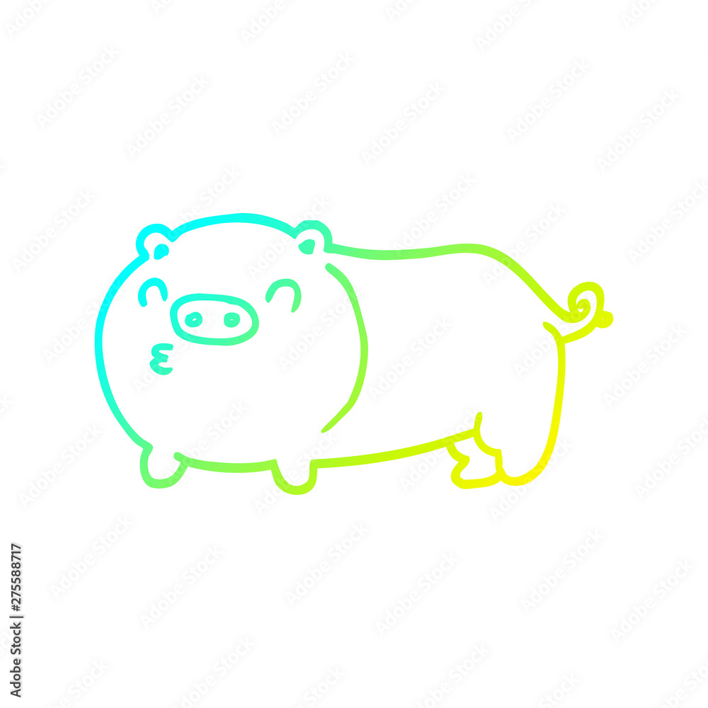 cold gradient line drawing cartoon pig cold gradient line drawing cartoon pig
