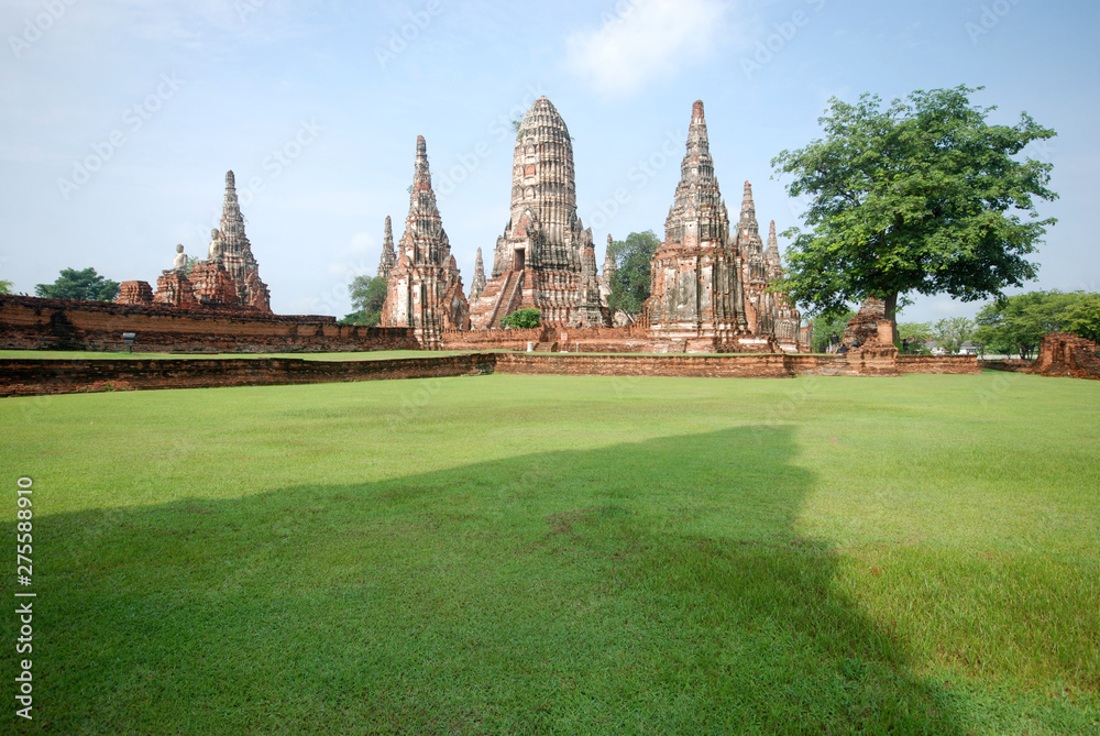 Wat Chaiwatthanaram temple in Ayuthaya Historical Park, A UNESCO world heritage site, Thailand.