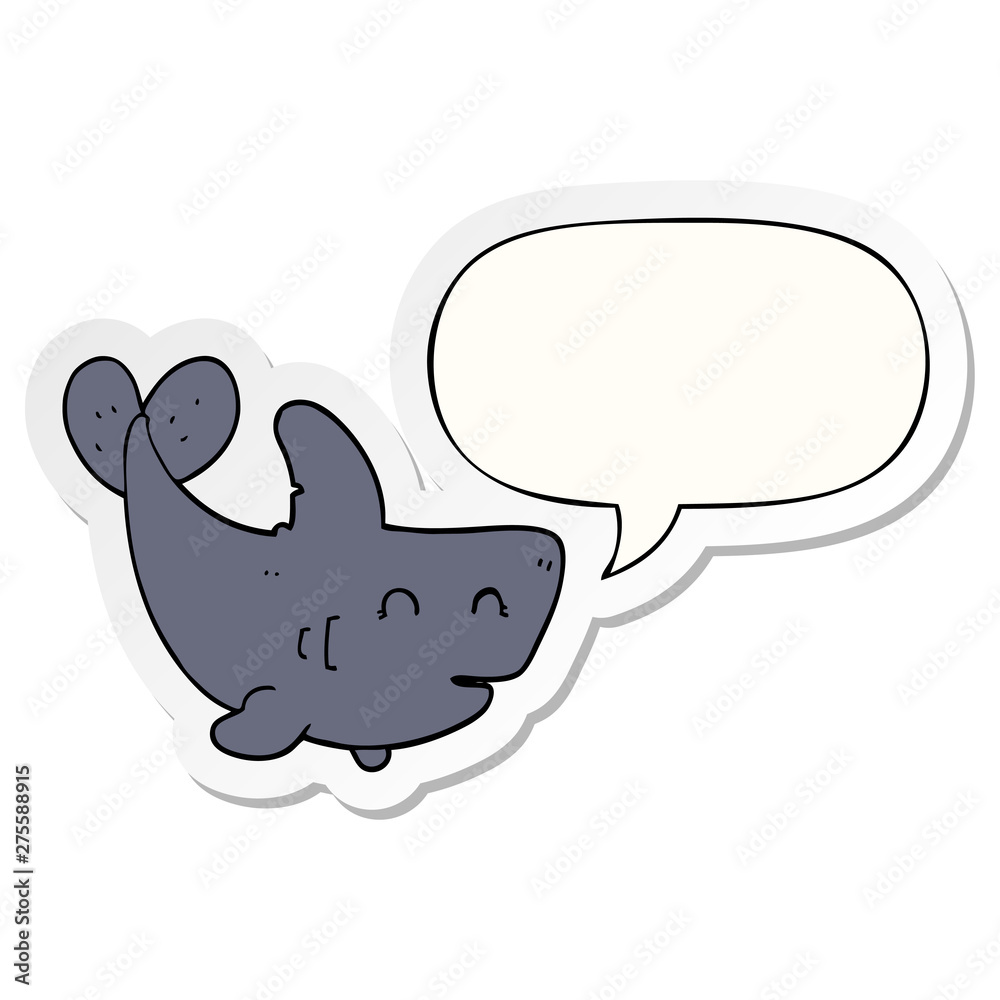 cartoon shark and speech bubble sticker cartoon shark and speech bubble sticker