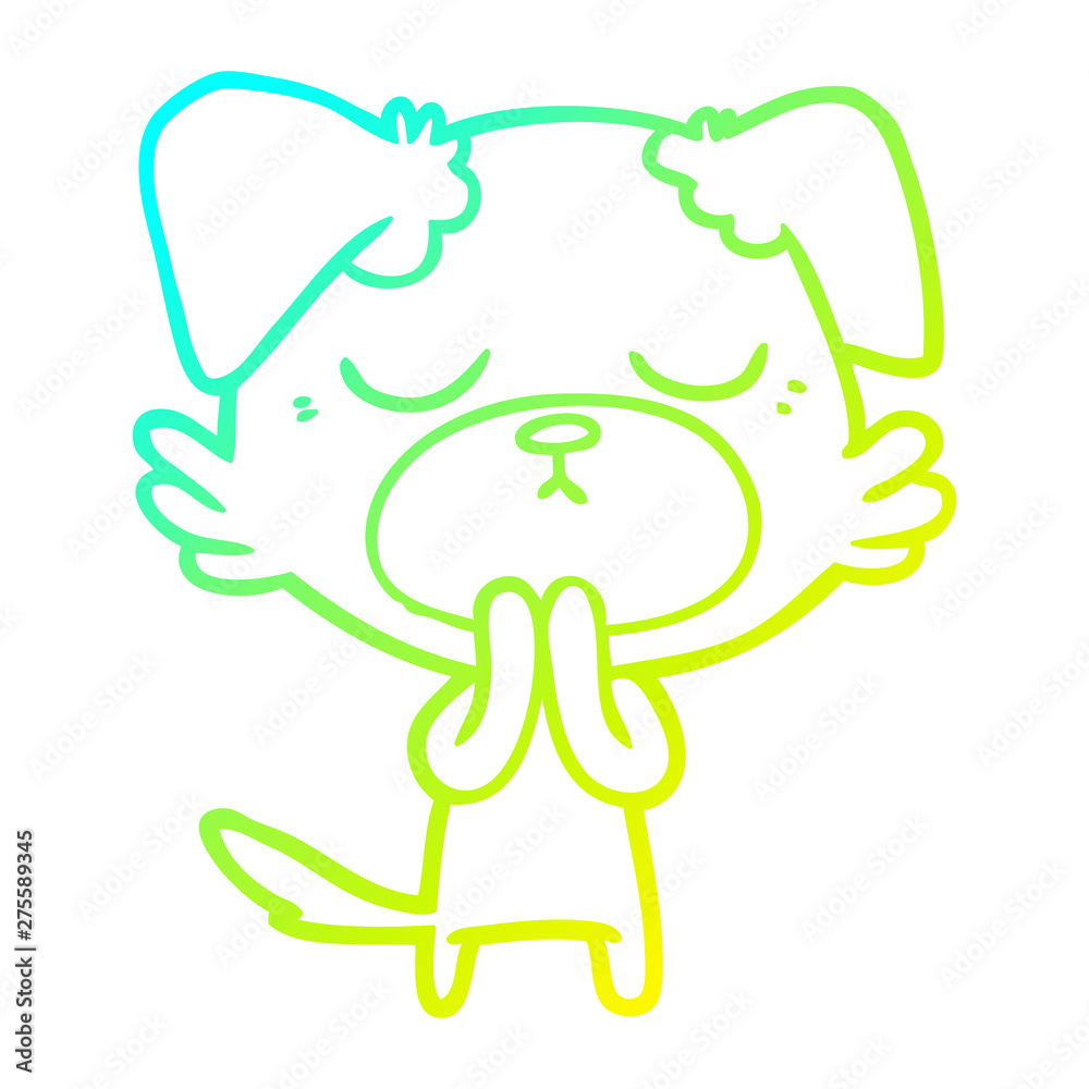 cold gradient line drawing cute cartoon dog cold gradient line drawing cute cartoon dog