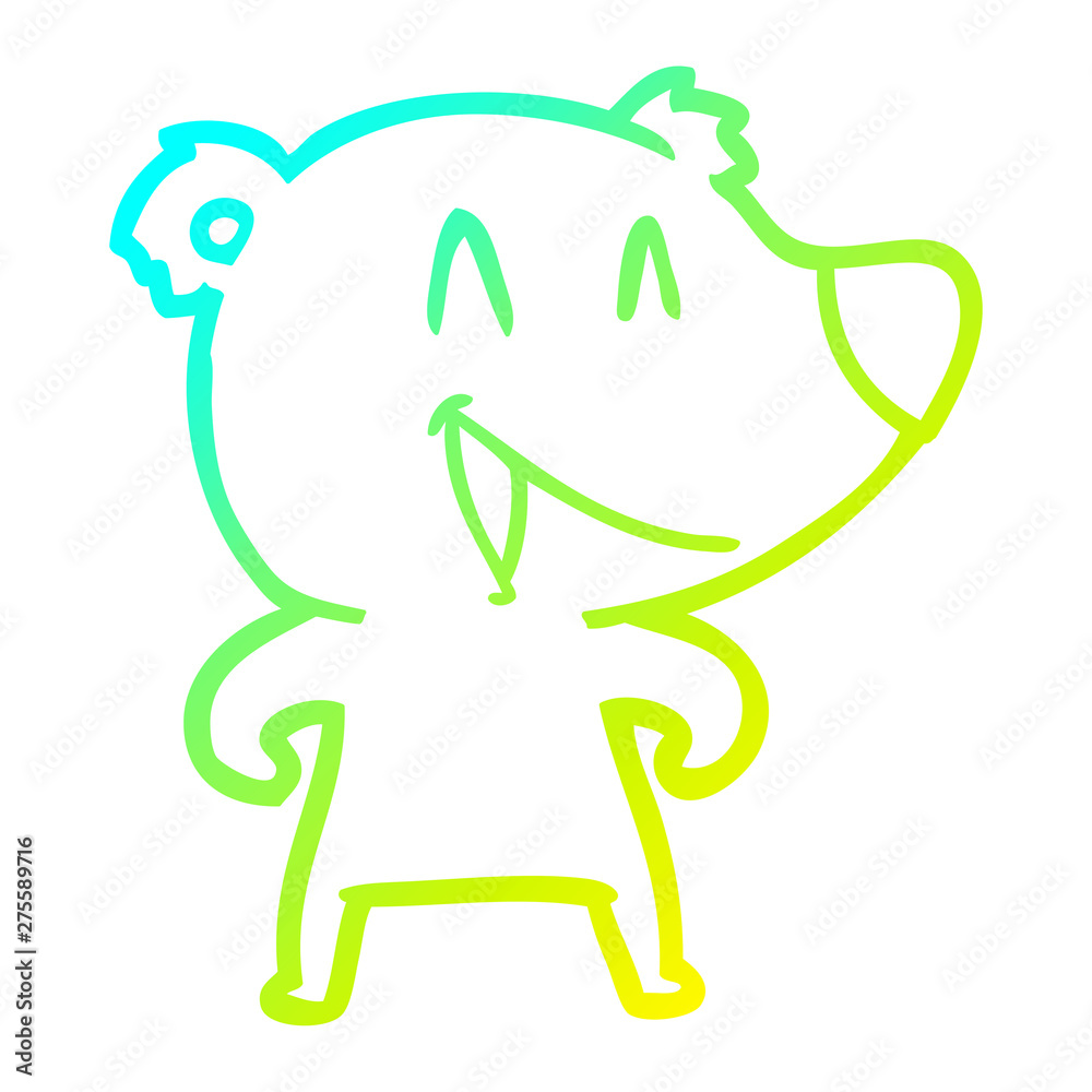 cold gradient line drawing laughing bear cartoon cold gradient line drawing laughing bear cartoon