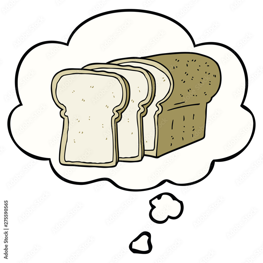 cartoon sliced bread and thought bubble cartoon sliced bread and thought bubble