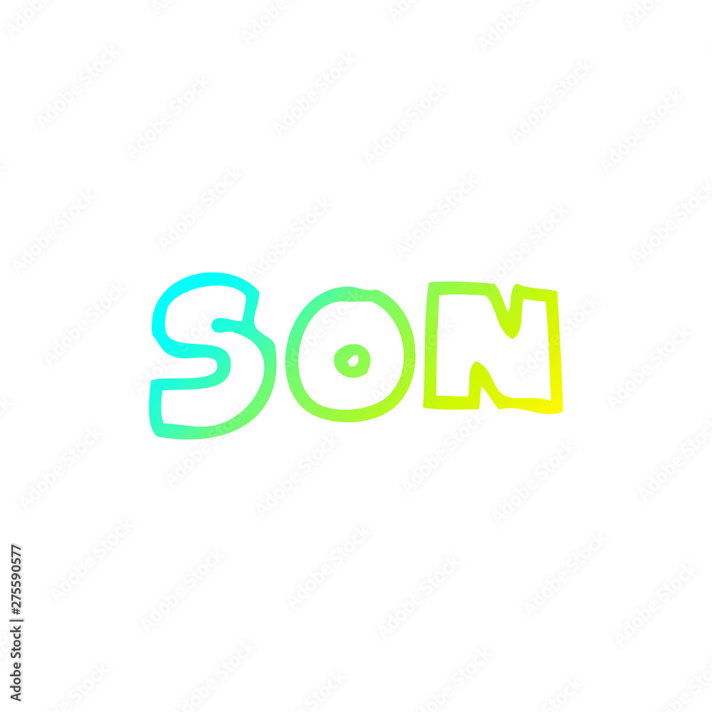 cold gradient line drawing cartoon word son cold gradient line drawing cartoon word son