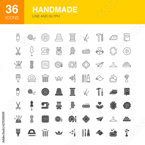 Handmade Line Web Glyph Icons