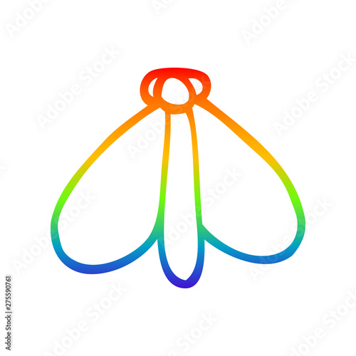 rainbow gradient line drawing cartoon still moth