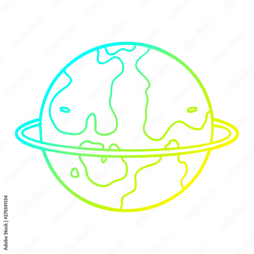 cold gradient line drawing cartoon alien planet cold gradient line drawing cartoon alien planet