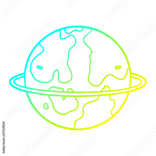 cold gradient line drawing cartoon alien planet
