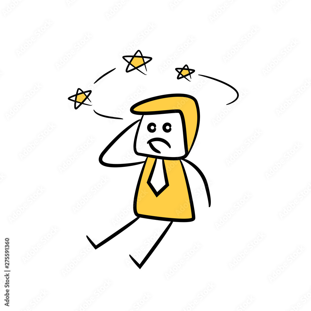 Fototapeta premium doodle stick figure businessman is stunned and shocked