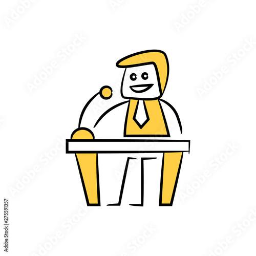 doodle stick figure businessman speaker