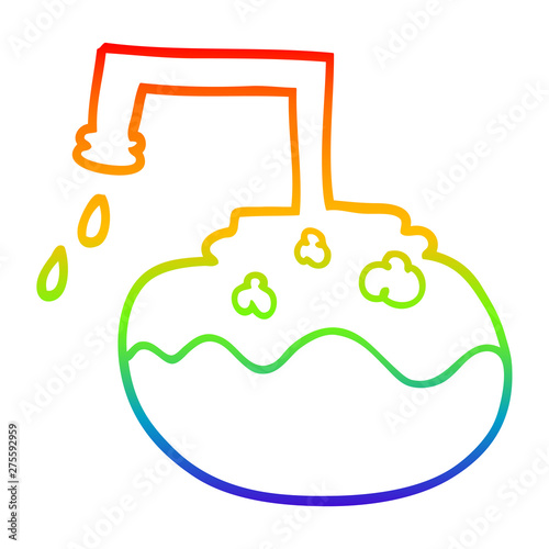 rainbow gradient line drawing cartoon science experiment
