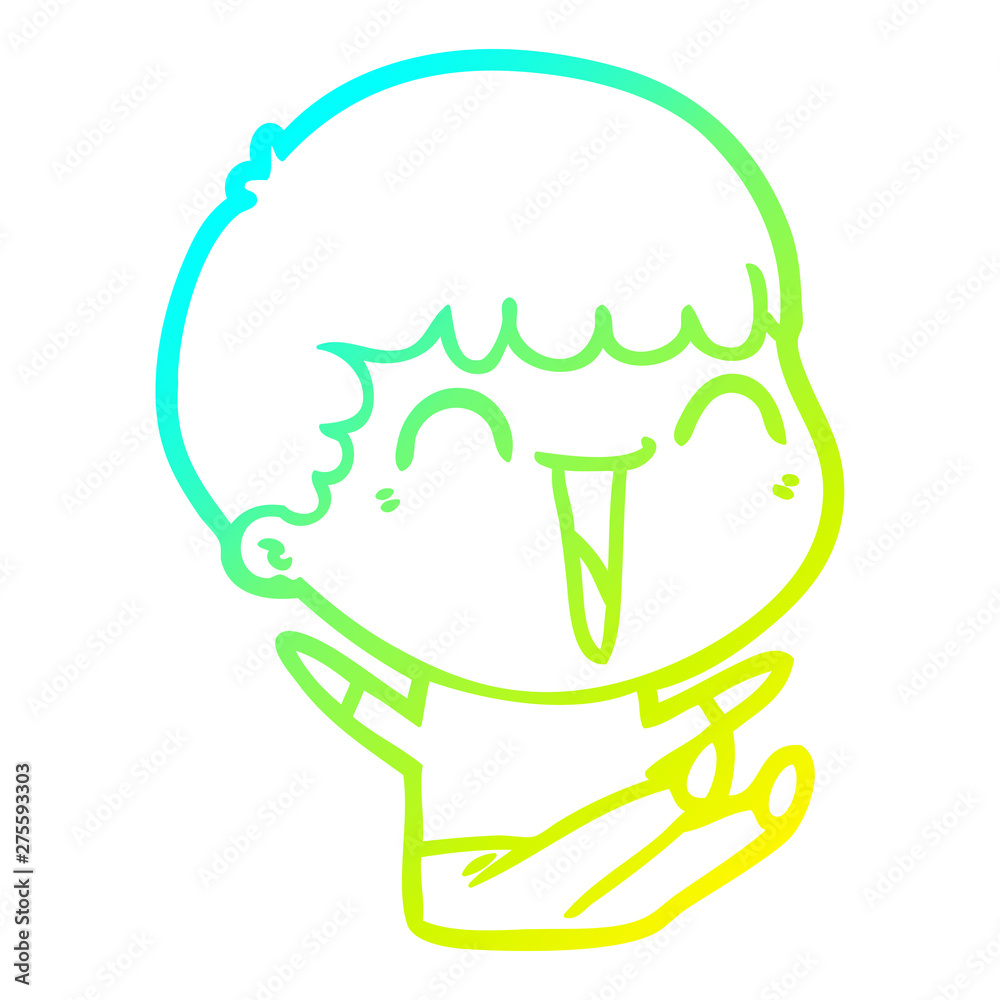 cold gradient line drawing cartoon happy man laughing cold gradient line drawing cartoon happy man laughing