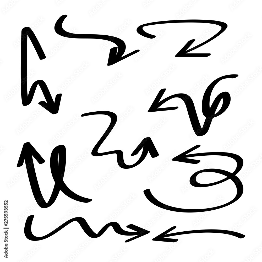 hand drawn arrows vector