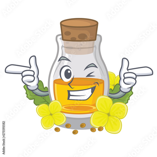 Wink mustard oil isolated with the character