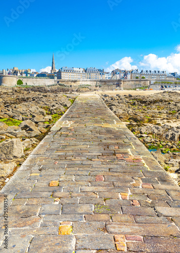 Beautiful view of the city of Privateers - Saint Malo in Brittany, France