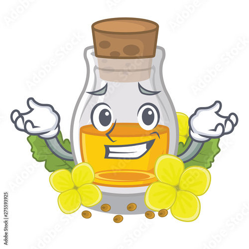 Grinning mustard oil isolated with the character