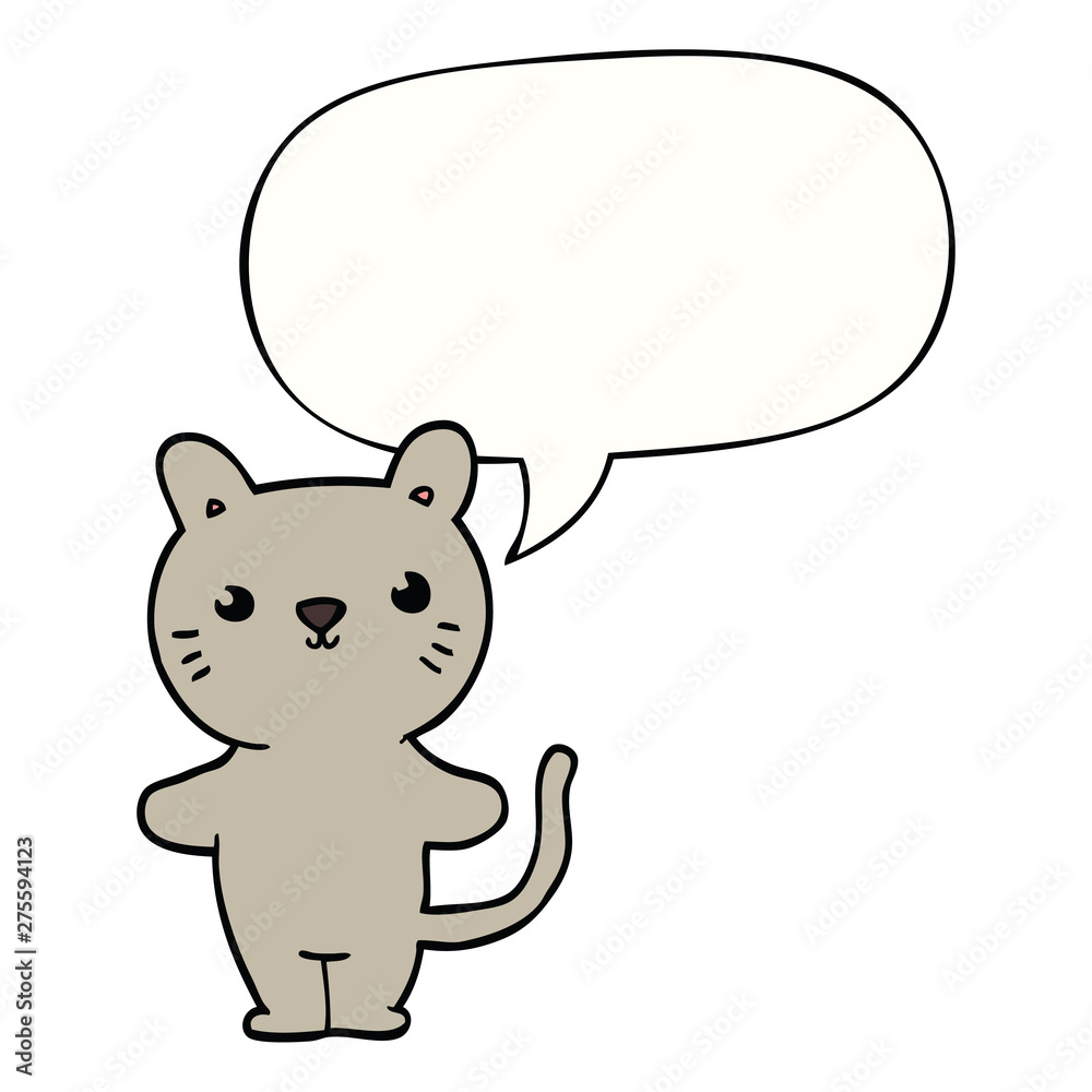 cartoon cat and speech bubble cartoon cat and speech bubble