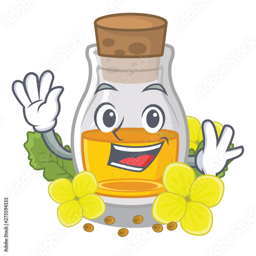 Waving mustard oil isolated with the character