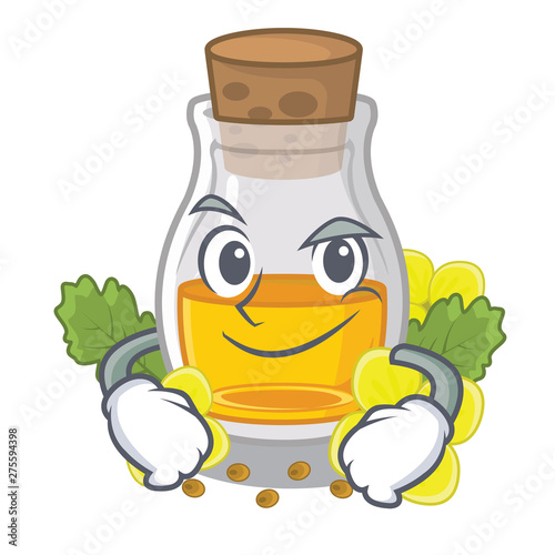 Smirking mustard oil isolated with the character