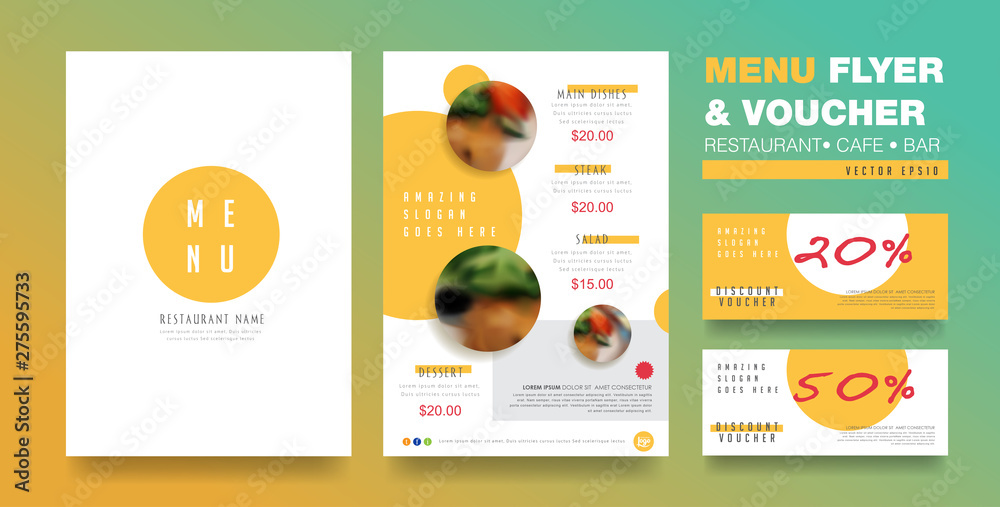 Menu design template with clean design,Restaurant cafe menu, template ...