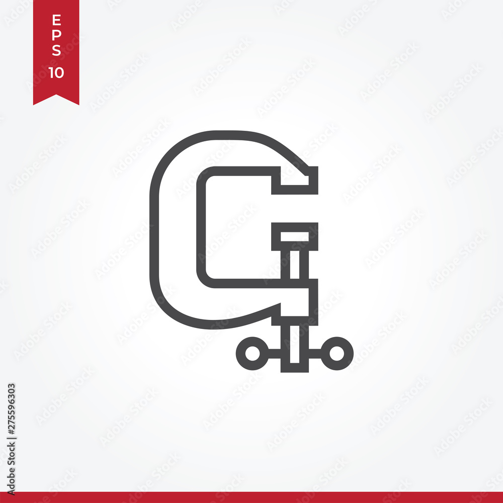 Fototapeta premium Clamp vector icon in modern style for web site and mobile app