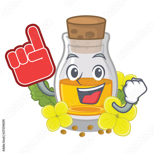 Foam finger mustard oil in the cartoon shape