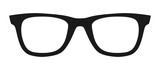 Vector illustration of hipster nerd style black glasses silhouette isolated on white background