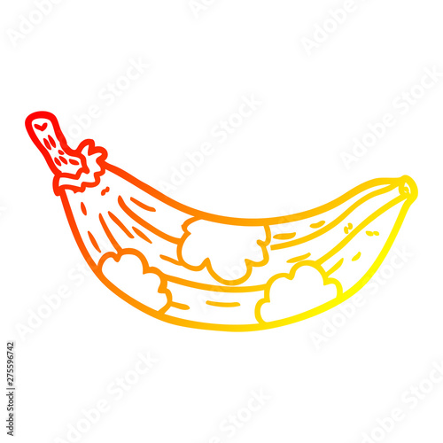 warm gradient line drawing old banana going brown